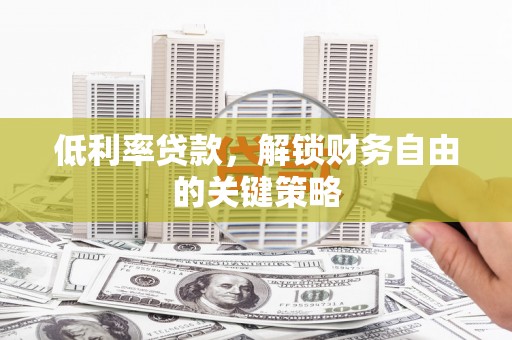 武功低利率贷款，解锁财务自由的关键策略