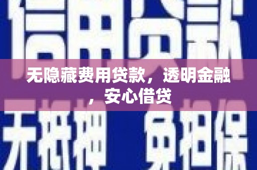 武功无隐藏费用贷款，透明金融，安心借贷