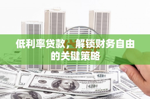 武功低利率贷款，解锁财务自由的关键策略