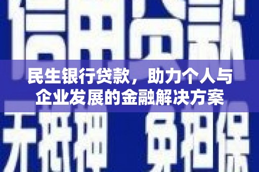 武功民生银行贷款，助力个人与企业发展的金融解决方案