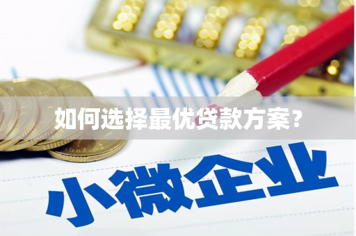 武功如何选择最优贷款方案？
