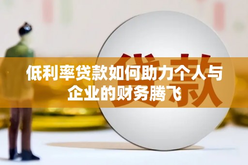 武功低利率贷款如何助力个人与企业的财务腾飞