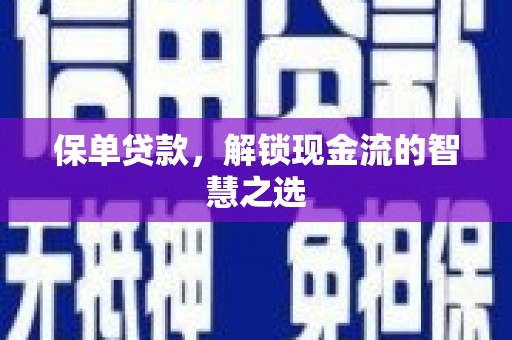 武功保单贷款，解锁现金流的智慧之选