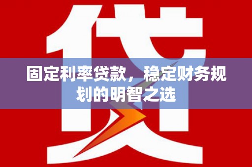武功固定利率贷款，稳定财务规划的明智之选
